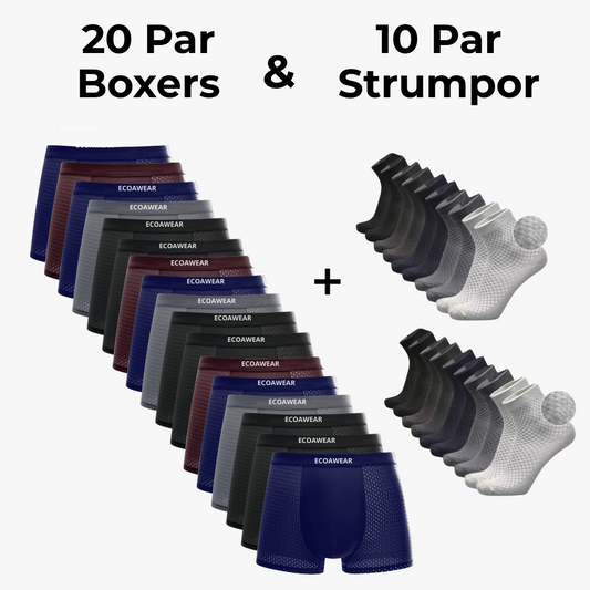 ECOAWEAR Megapack - 20 Boxers &amp; 10 Pairs of Socks