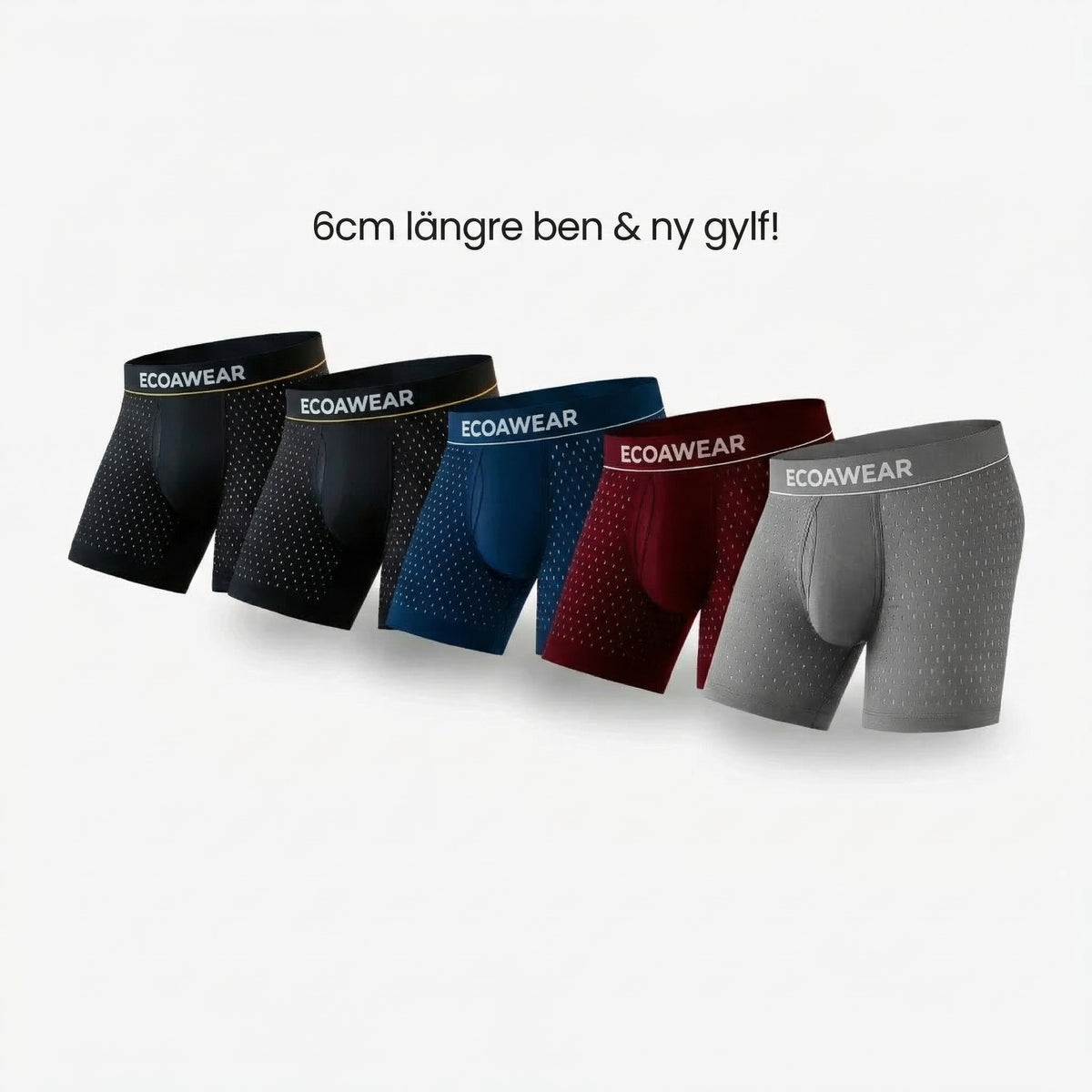 ECOAWEAR® Bamboo Boxers 5-Pack | 6cm longer legs + fly!