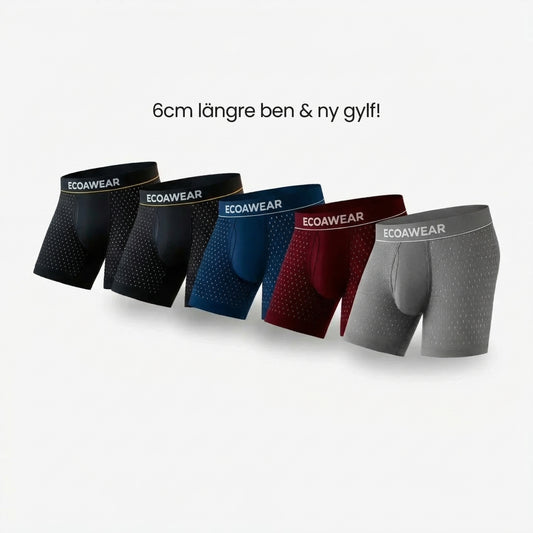 ECOAWEAR® Bamboo Boxers 5-Pack | 6cm longer legs + fly!